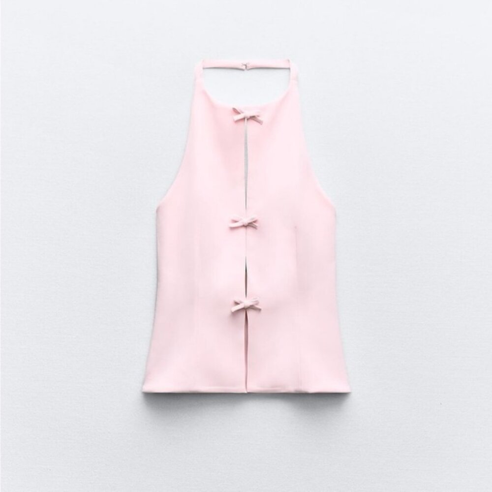ZARA BOW HALTER TOP - Picture 4 of 6